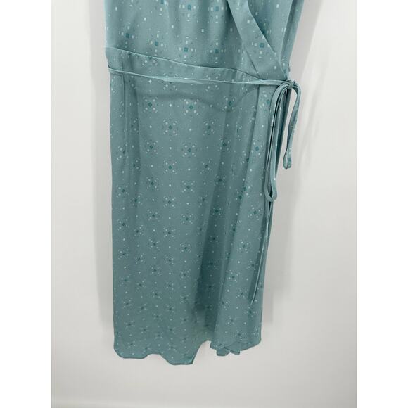 August 1 Eight Womens Faux Wrap Midi Dress Size M Blue Wedding Event Party - Picture 4 of 10